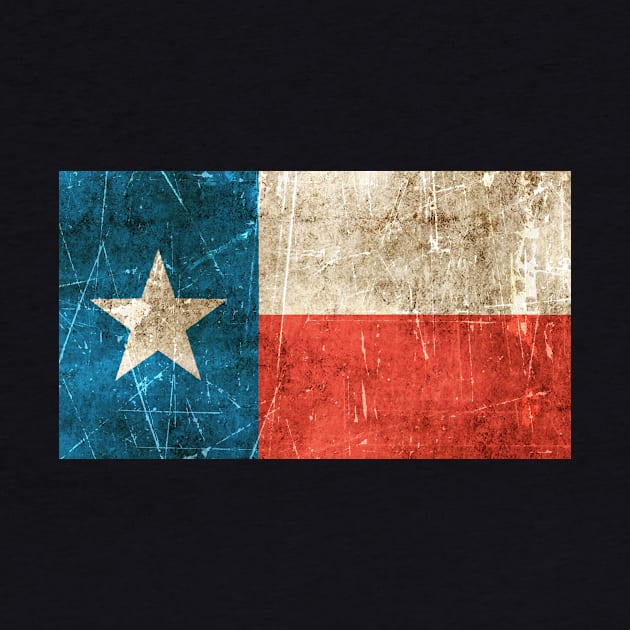 Vintage Aged and Scratched Texas Flag by jeffbartels
